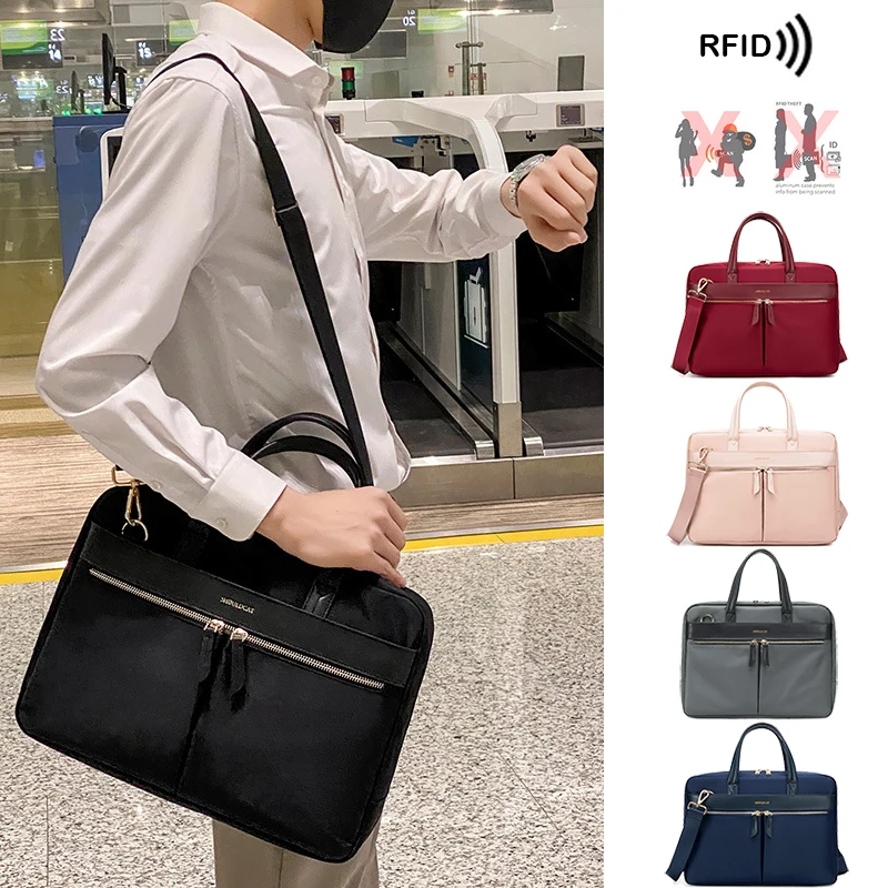 

New Women Men Notebook Briefcase For 13.3 14.1 15.6 16 Inch Laptop Crossbody Shoulder Bags Business Travel Office Ladies Handbag