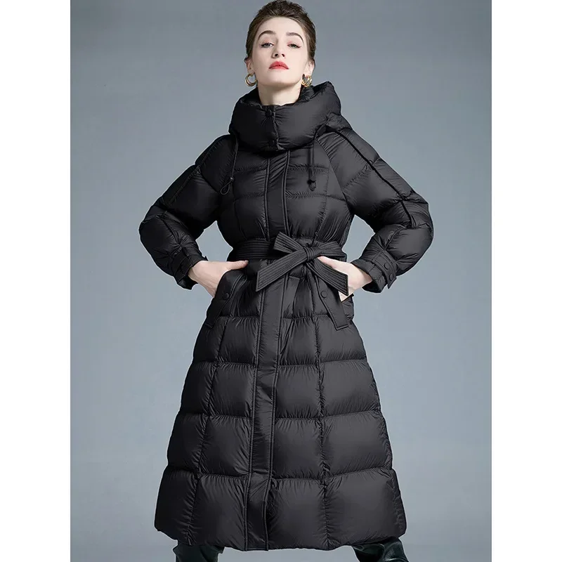 Зимняя теплая утепленная куртка на белом утином пуху 90 для женщин