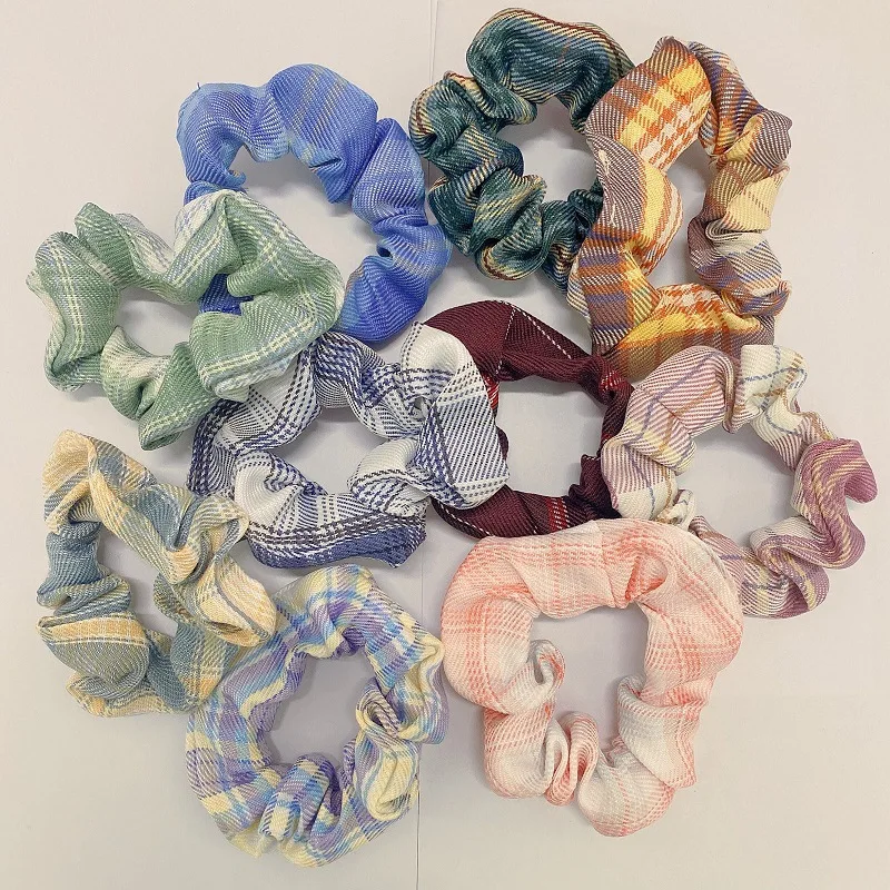 

Cute Rubber Bands Large Intestine For Hair Accessories for Girls Lattice Hair Ties Woman Tie Band Loop New Headwear Apparel