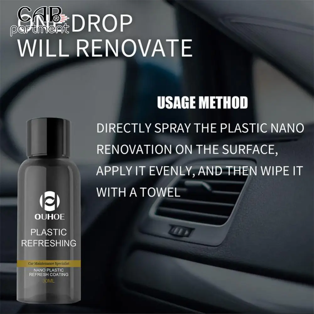 

Waterproof Car Plastic Parts Retreading Agent Dustproof Universal Restorer Cleaner 30ml/50ml Retreading Cleaning Agent