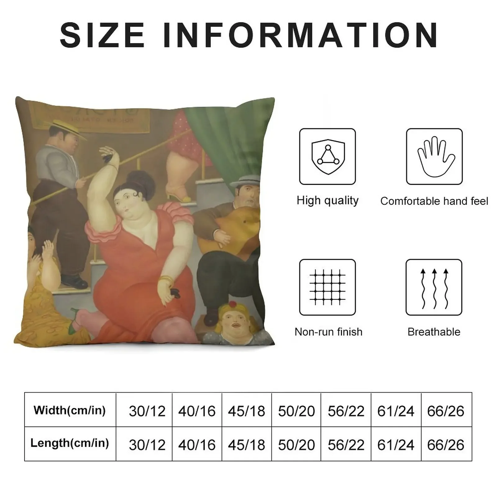 Fernando Botero - Tablao Flamenco Выставочный плакат Подушка для сна Чехлы подушек Роскошная