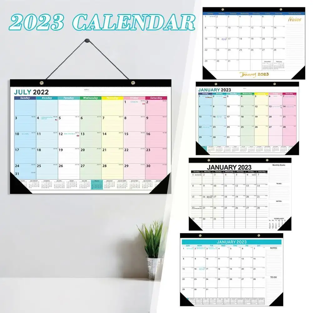 Календарь на английском языке 2023, настенный календарь, обратный отсчет, ежемесячный календарь для офиса, план рабочего стола, планирование ...