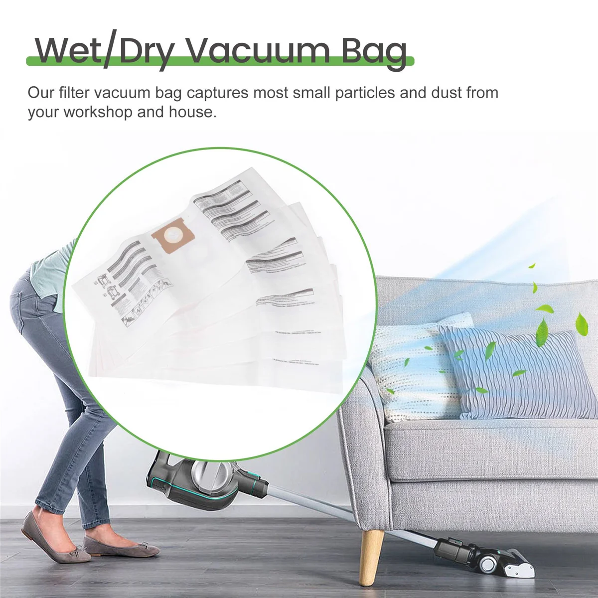 Вакуумные пакеты для сухой и влажной уборки 5 шт./упаковка