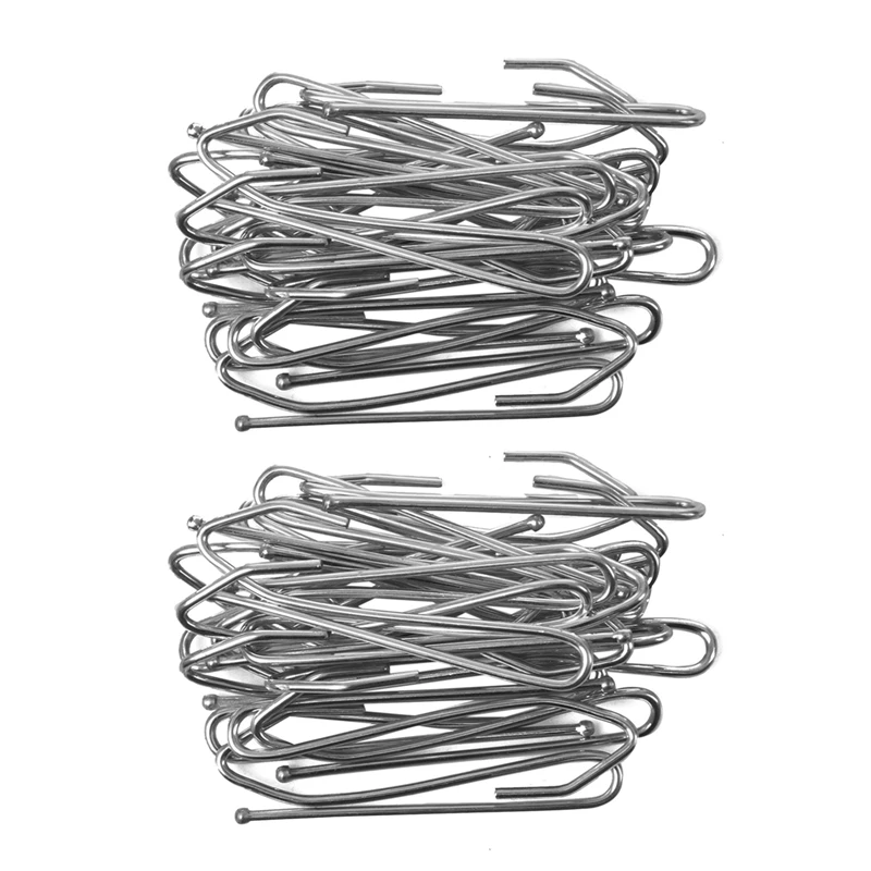 

Single Pinch Window Treatment Metal Pleat Drapes Curtain Hooks - Silver Tone (40-Piece)