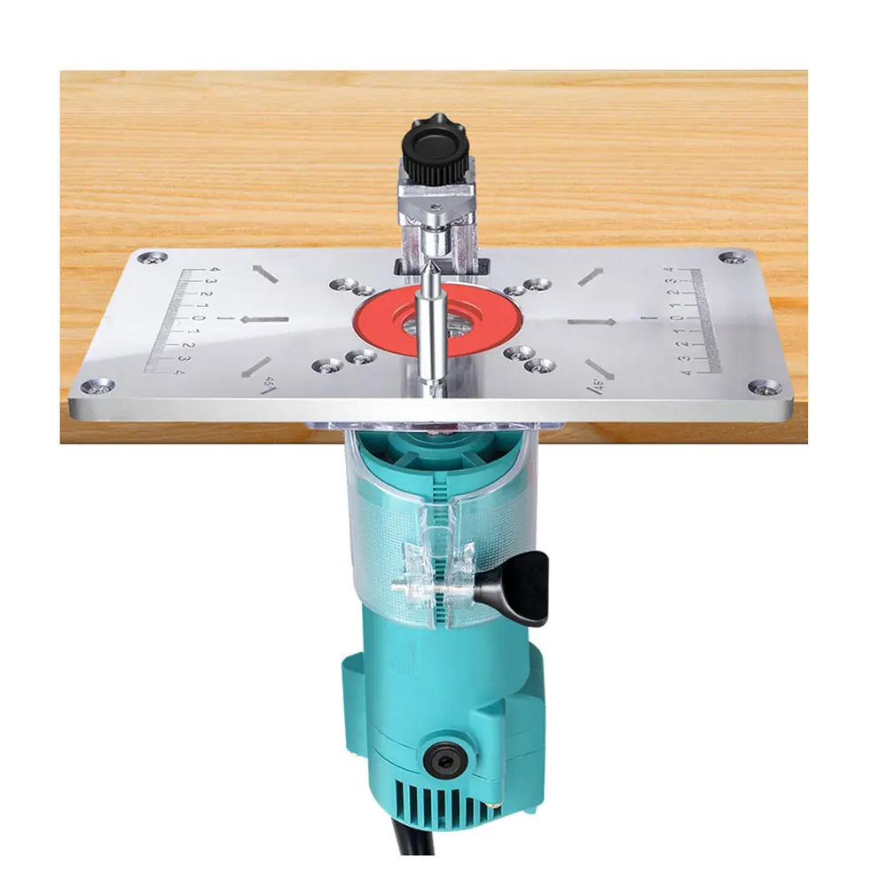 Multifunctional Aluminum Router Table Insert Plate Trimmer Engraving Machine Woodworking Router Plate Mesa De Trabajo