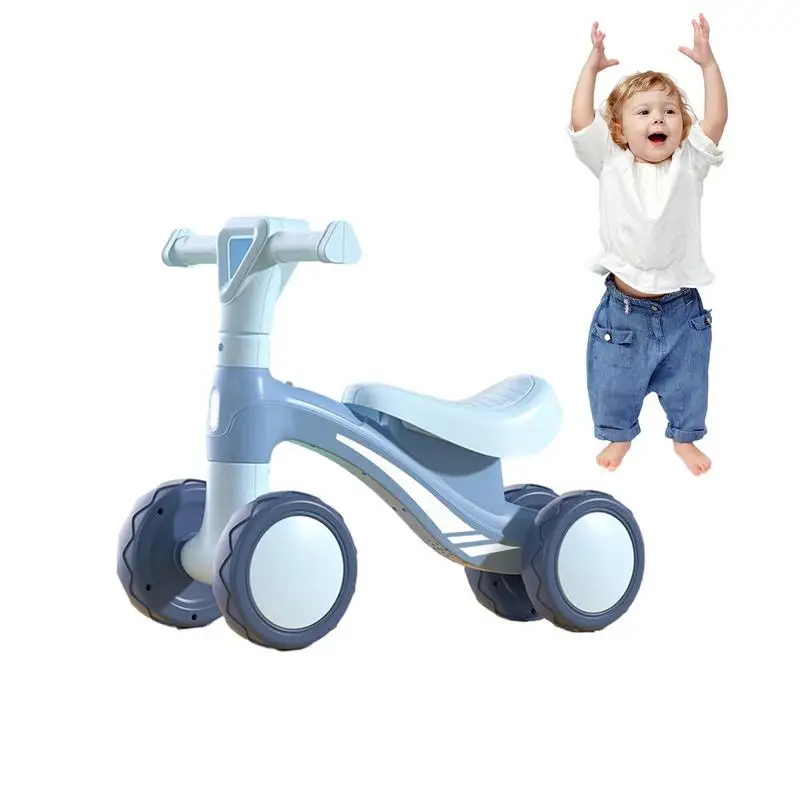

Baby Learning Walker Baby Balance Bike No Pedals 4 Wheels Riding Toys Kids Bicycle Balance Scooter No Handbrake For 1-6 Years