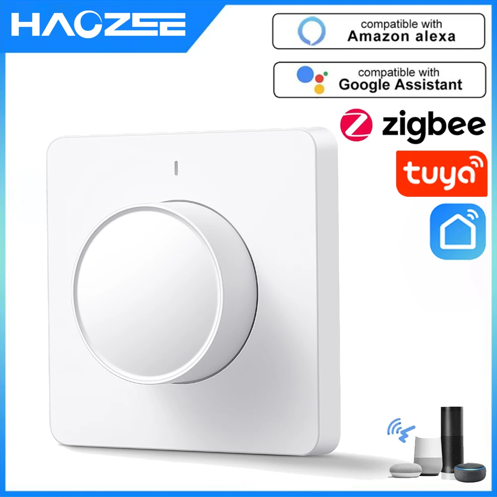 Умный регулятор яркости Tuya Zigbee дистанционное управление поворотный совместим с