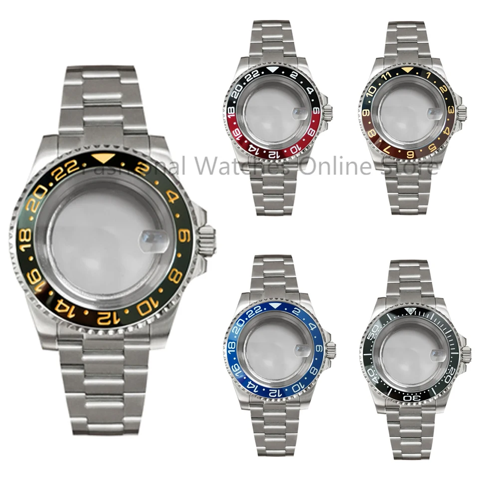 

Прозрачный чехол для часов из нержавеющей стали, 40 мм, со стальным ремешком и сапфировым увеличительным стеклом, чехол для часов NH35/NH36