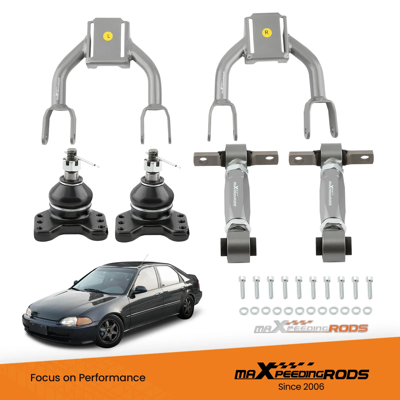 

Front Upper Control Arm & Rear Camber Kit For Honda Civic Del Sol 93-97 Integra