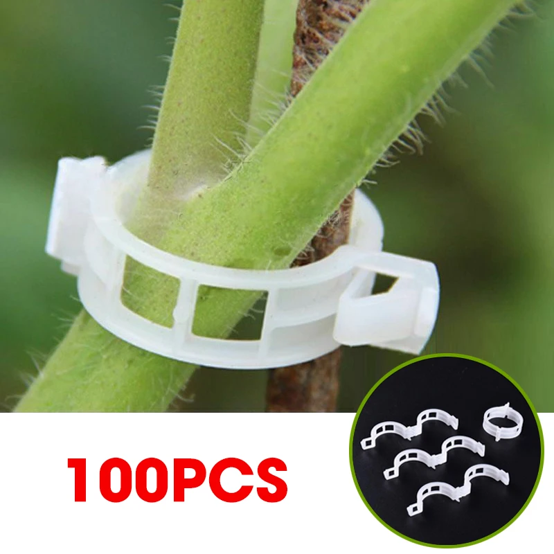 

100pcs Plant Support Clips for Garden Tomato Vegetable Vines Upright Clip Reusable Grafting Fixing Tools Gardening Supplies