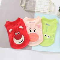 summer pet clothes fashion and comfortable cotton cartoon embroidery dog vest french bulldog schnauzer small medium dog clothes