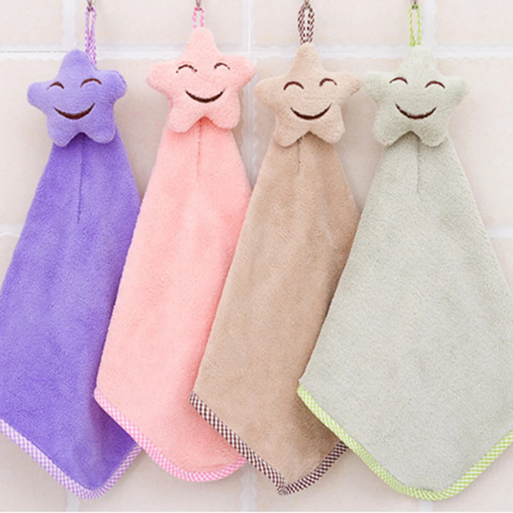 

Cute Animal Hand Towels for Baby Bath Hand Dry Towel Kids Children Microfiber Towel for Kitchen Quick-drying Hanging Hand Towels