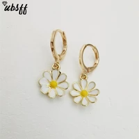 delicacy gold daisy sunflower hoop earring endless hoops dangle simple everyday holiday gift for her bridesmaid women jewelry