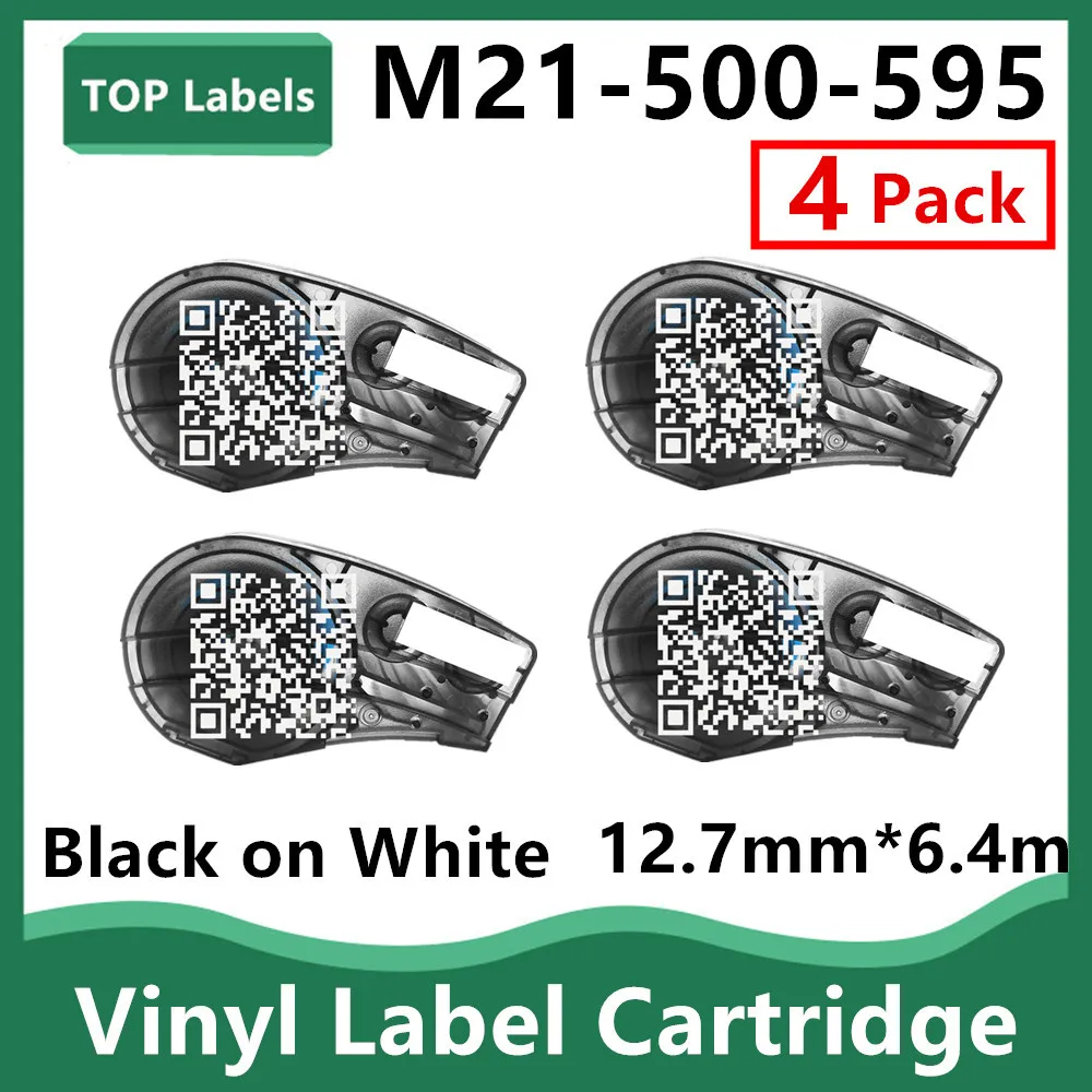 

1~4PK Compatible M21-500-595 12.7mm Film All-Weather Vinyl Label for Indoor/Outdoor Identification,Laboratory,Equipment Labeling