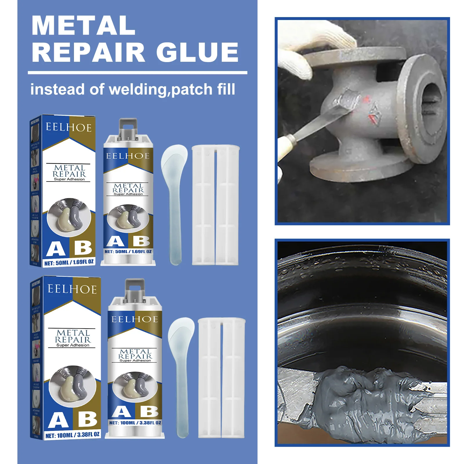 

Temperature Repair Cracks For Cracks Casting Agent Metal High And Quick Filling Metal Resistant Welding Glue Plugging Drying