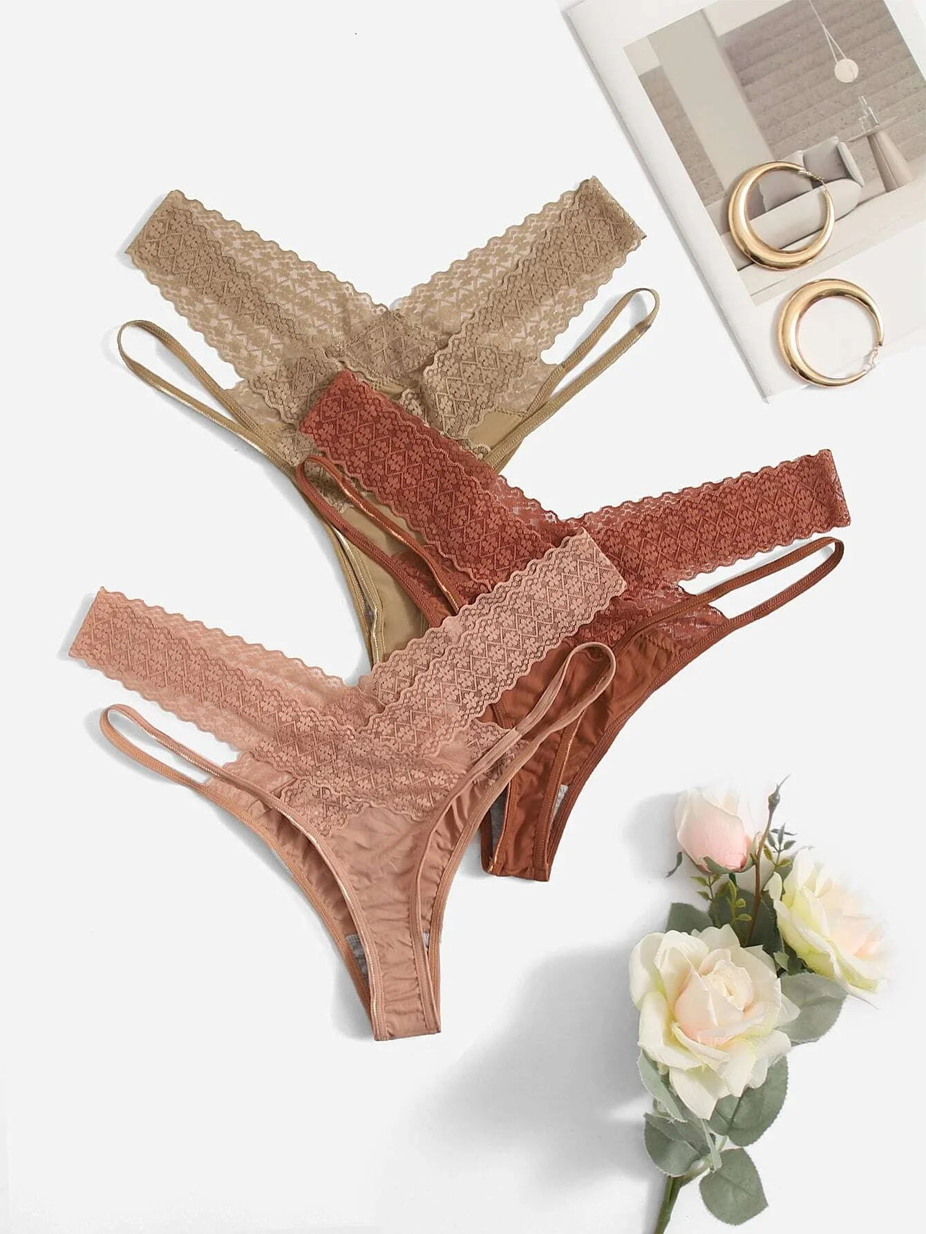

Plus 3pack Cross Lace Panty