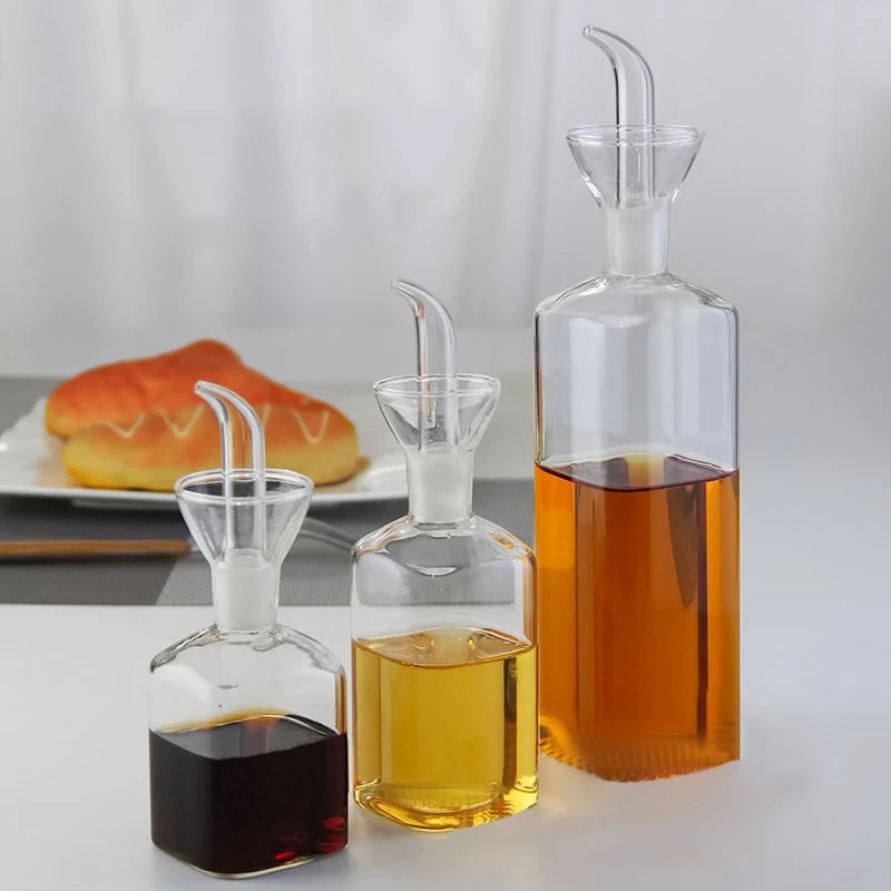 

Leak-proof Vinegar Oil Bottle Oil Soy Glass Olive Dripping Edible Sauce Jar Kitchen Seasoning Supplies 150/200/450ml