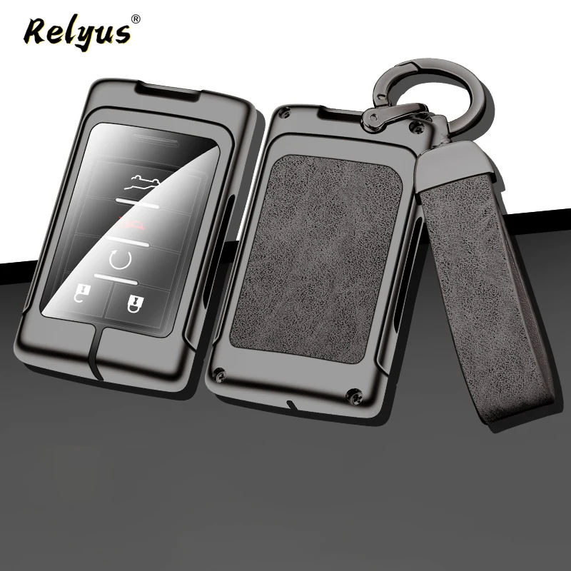 

Zinc Alloy Leather Car Smart Remote Key Case Cover For Cadillac CTS ATS XTS SLS SRX XLS DTS STS Auto Keychain Accessories