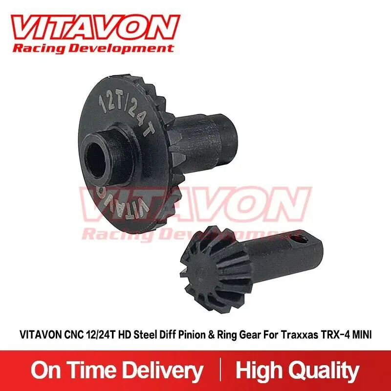 VITAVON CNC Alu7075 12/24T HD сталь Diff Pinion & Ring Gear для Traxxas TRX4 MINI