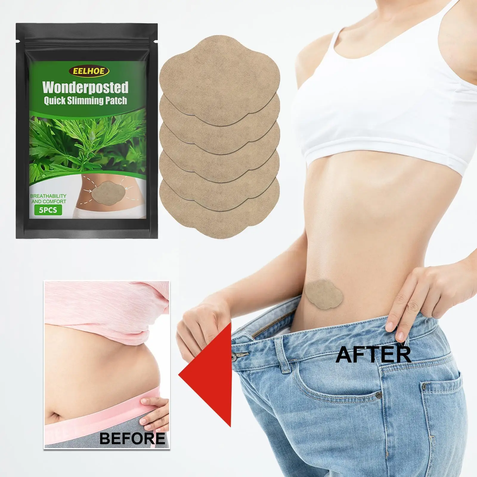 

Эластичная наклейка для повышения эластичности кожи, 5 шт., мягкие натуральные экстракты, пластырь для похудения, быстрая Талия A0a3