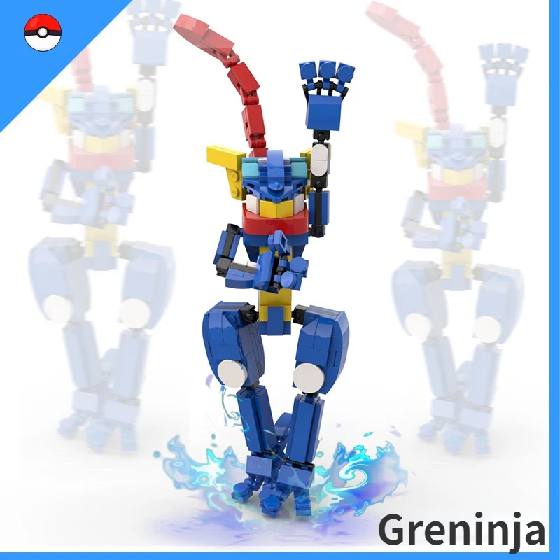 

MOC Animation Pokemon Assembly Model Greninja Flash Handmade Children's and Boys' Assembly Toys Building Blocks Birthday Gift