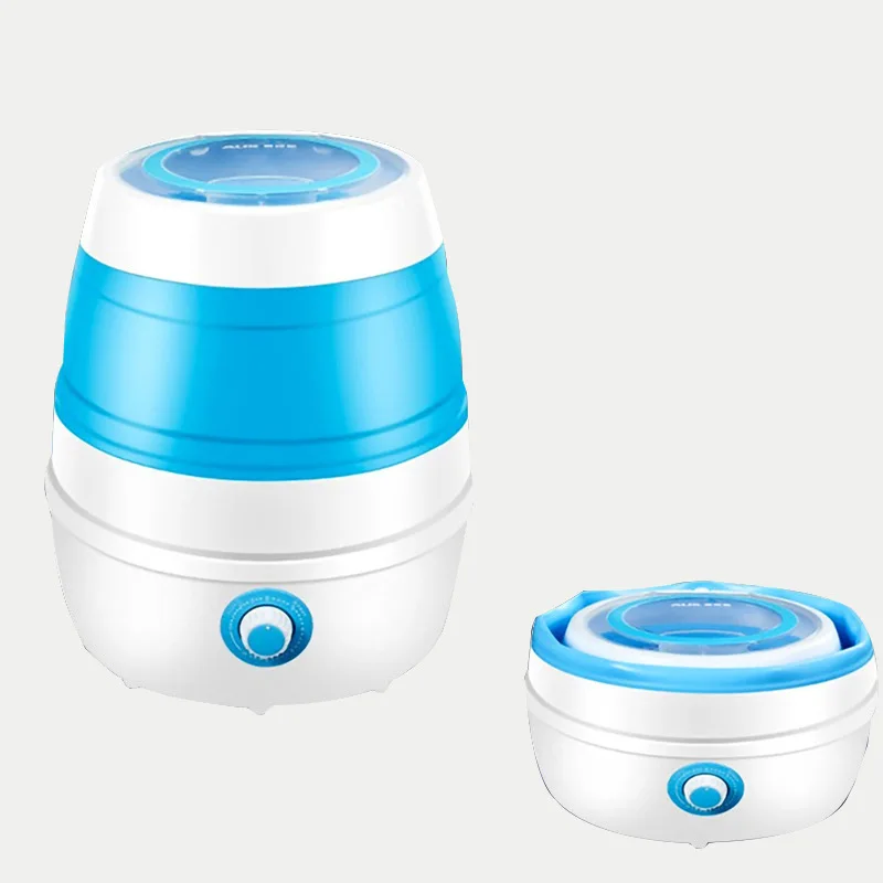 

Folding washing machine 220V small dormitory household portable with dehydration basket underwear and underwear mini washing