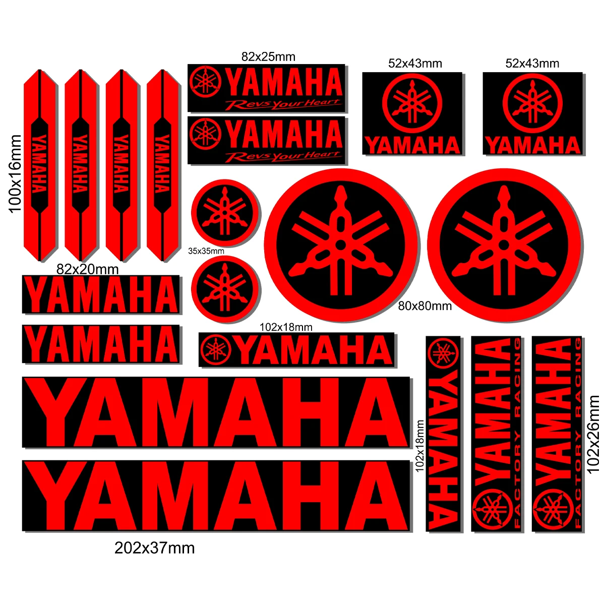 Набор наклеек Yamaha с отражающим логотипом для бака мотоцикла Yzf R1 Nmax Tracer Fz6 Raptor R15 Wr450f Mt 125 07 on.