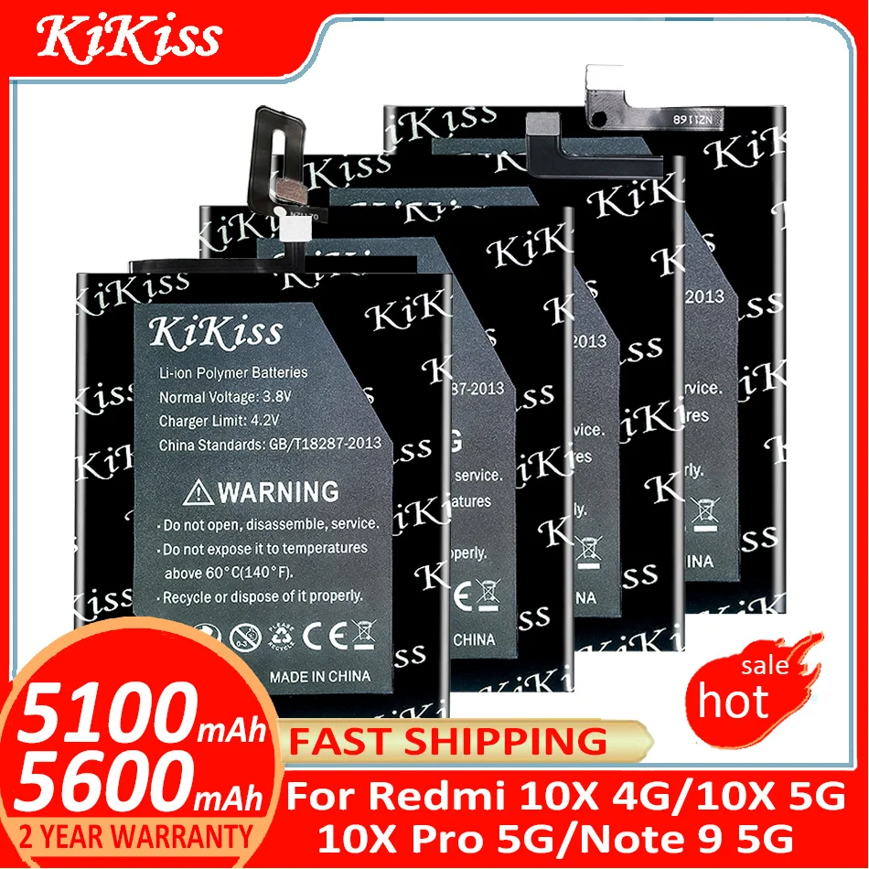 

KiKiss BM4S BN54 Battery For Xiaomi Redmi 10X 4G/10X 5G/10X Pro 5G/10XPro 5G/Note 9 5G/Note9 5G Batterij + Track NO