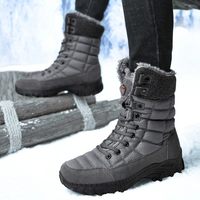 

Winter Platform Boots Leisure Fashion Outdoor Climbing Cotton Shoes Furry Keep Warm Comfy High Top Sneakers Bota Masculina