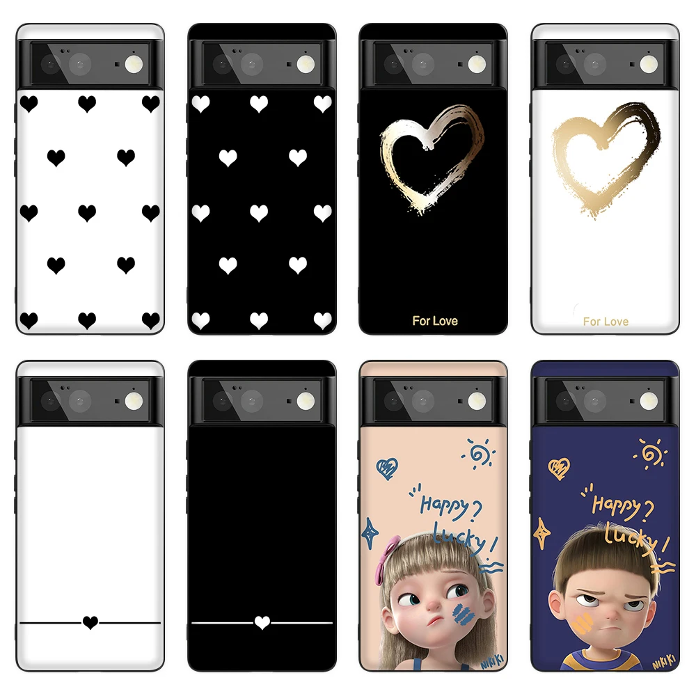 

Love Heart Couple Case for Google Pixel 6 PRO 3 3a 4 5 XL Soft Silicone Coque for Google Pixel 4a 5a 5G Cartoon Cover Fundas