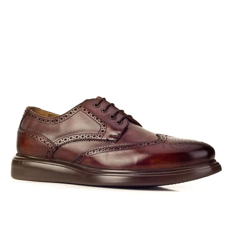 

Genuine Leather Brown Lace-Up Men Casual Shoes