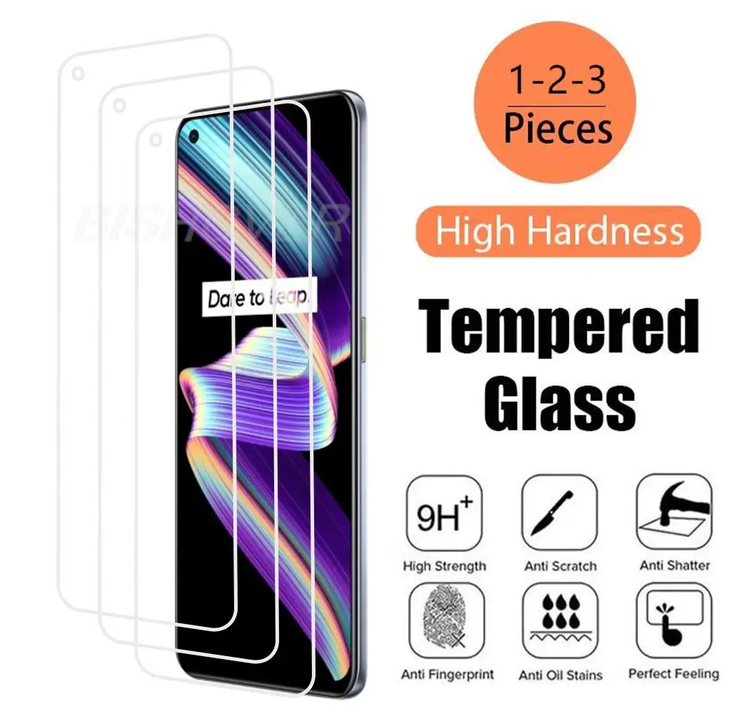 

1-3pcs Tempered Glass For Realme Narzo 30 Pro 5G 30A V11 V13 V15 5G X7 Max 7 7i Global C12 C15 Protective Screen Protector Film
