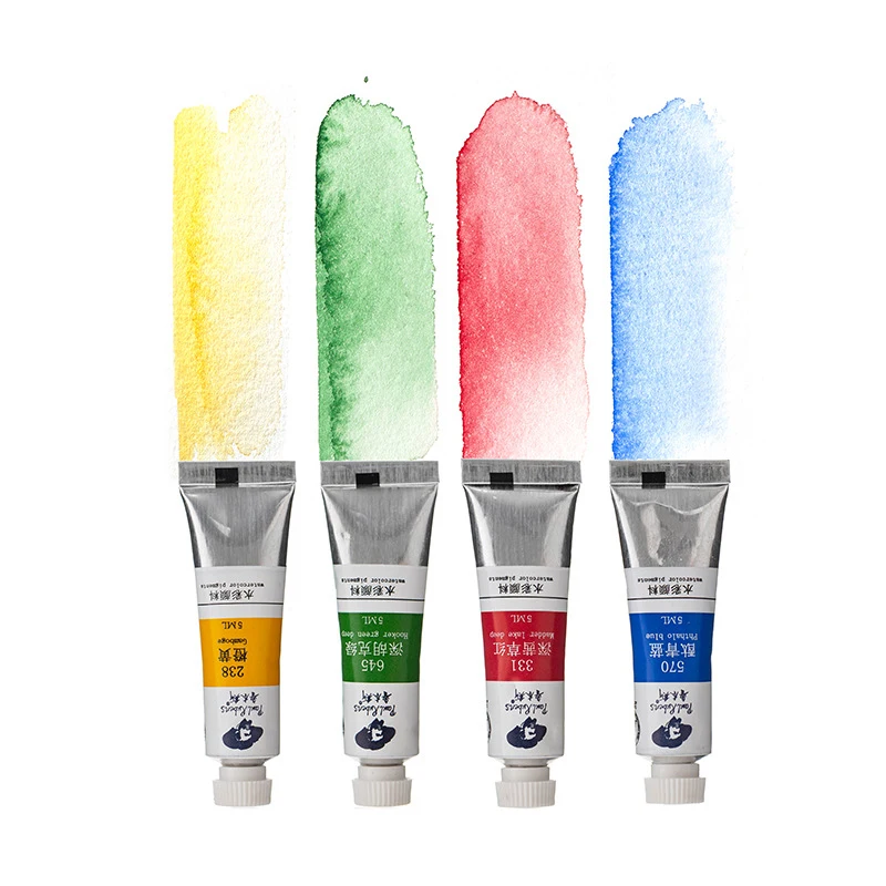 

1pc Watercolor Paints Tubes 5ml Art Acrylic Pastel Caroline Series Gouache Pigment Art Supplies For Artist 40 Colors