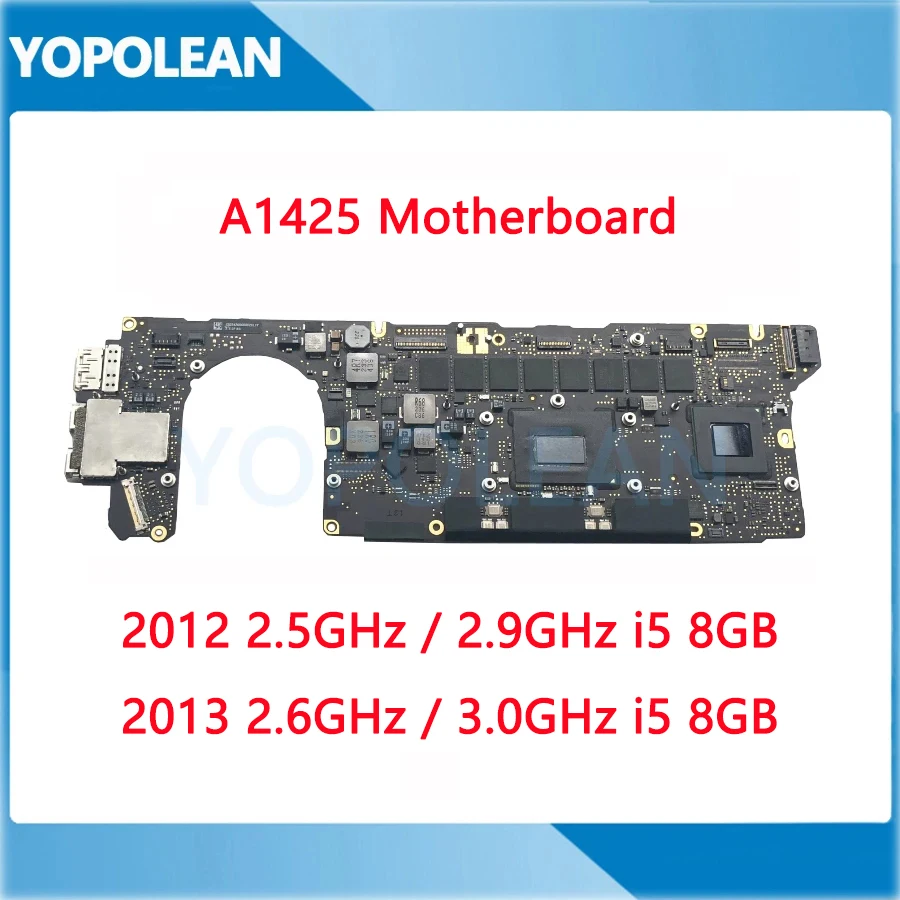 

Tested A1425 Logic board Motherboard For Macbook Pro Retina 13" A1425 i5 / i7 8GB 2012 2013 Years