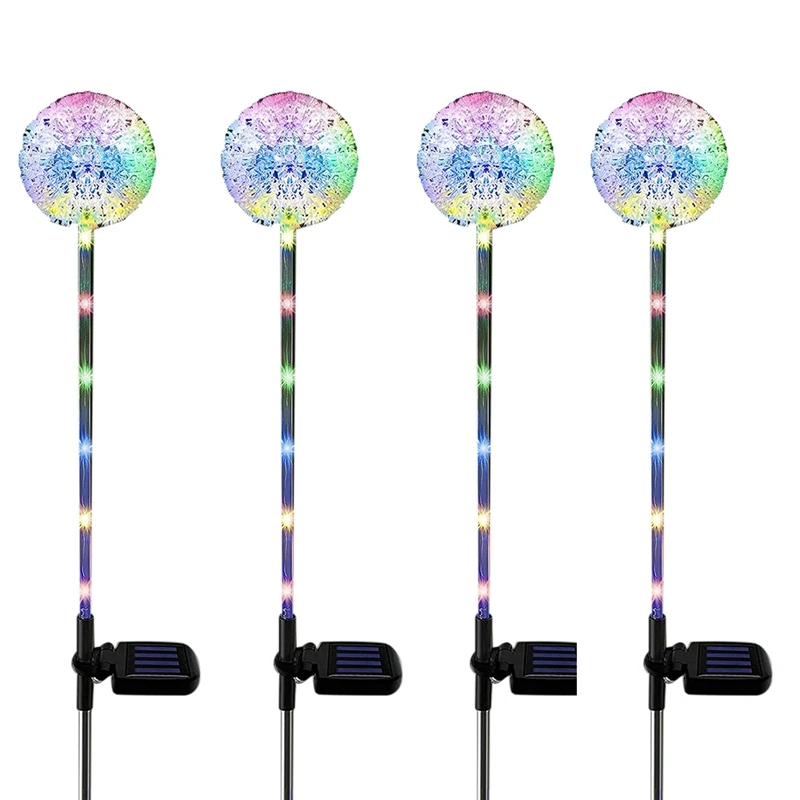 Solar Garden Lights Outdoor, 4Pack Solar Garden Dandelion Lights, Solar Stake Lights, Solar Pathway Lights Waterproof