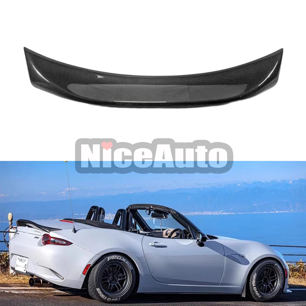 

LMS Style из настоящего углеродного волокна, задняя крышка багажника, спойлер Ducktail, крыло, внешняя настройка для Mazda MX5 ND 2016-2019 Miata