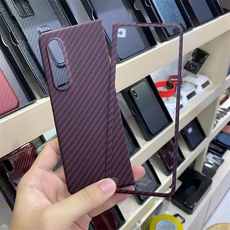 Really Carbon Fiber Case for Samsung Galaxy Z Fold3 Carbon Fiber Case Aramid Fiber Cover Galaxy Z Fold3 5G Ultra-thinPhoneCase