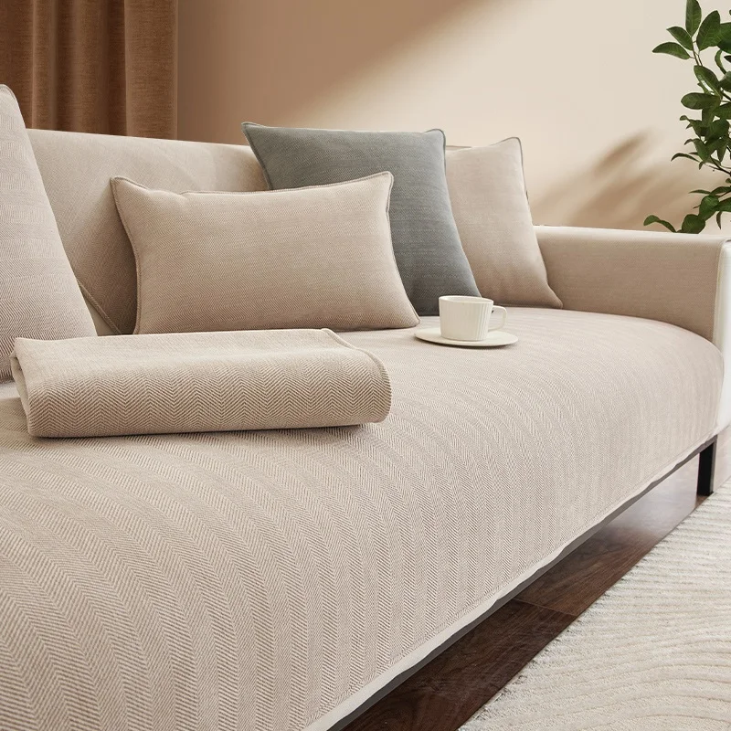 

Nordic Chenille Sofa Cover for Living Room Solid Color Sofa Cushion L Shaped Sofa Cover Non-Slip Couch Armrest Backrest Mat
