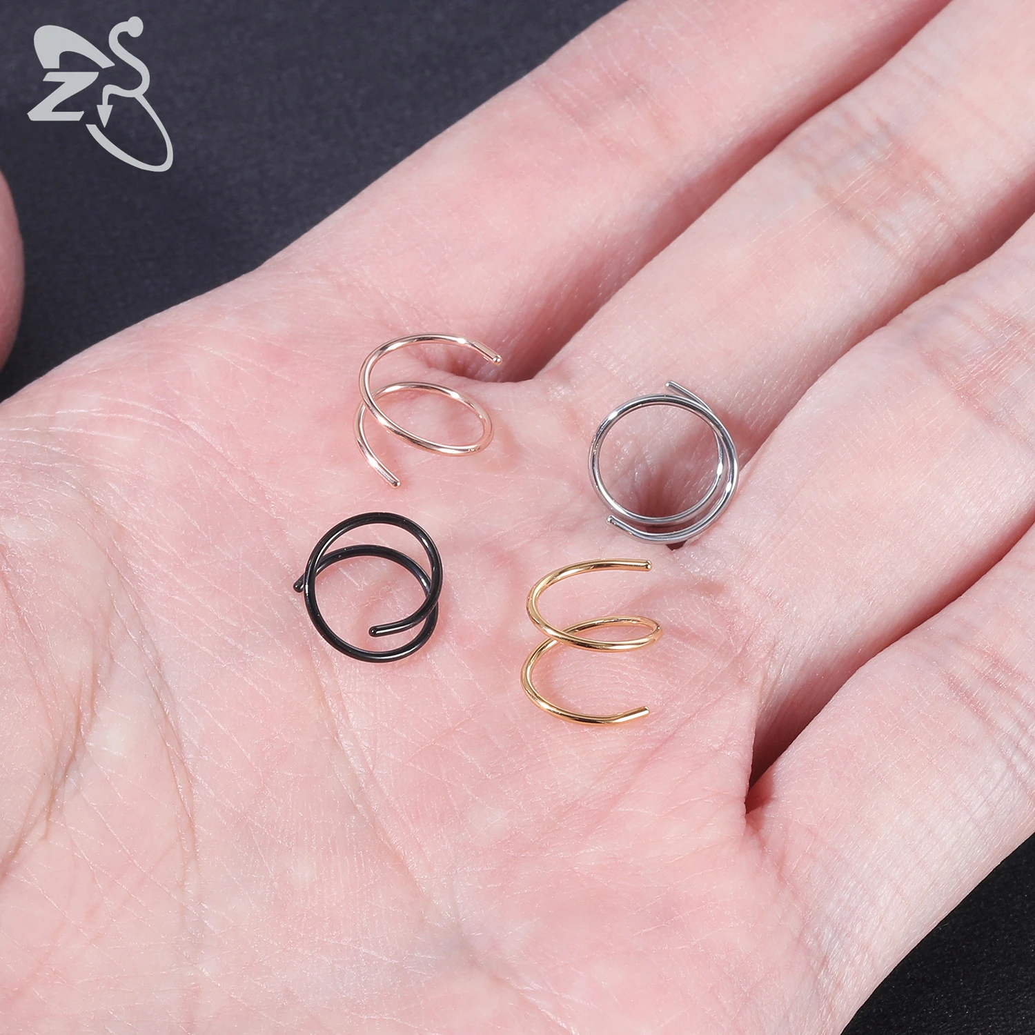 Кольца ZS для носа мужчин и женщин Ювелирное Украшение с двойным слоем ранца