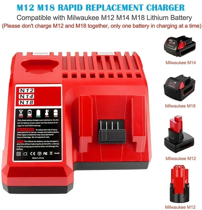 Аккумулятор увеличенной емкости для Milwaukee 48-11-1852 M18 LITHIUM XC 6 0 Ач
