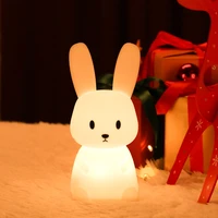 7 color little white rabbit easter bedroom bedside usb rechargeable breastfeeding night light decoration birthday gift girl new
