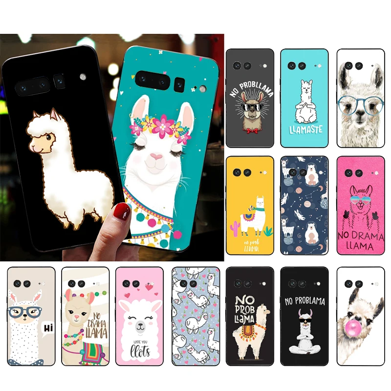 

Cute Cartoon Alpaca Llama phone Case for Google Pixel 7 Pro 7 7A 6A 6 Pro 5A 4A 3A Pixel 4 XL Pixel 5 6 4 3 XL 3A XL 2 XL