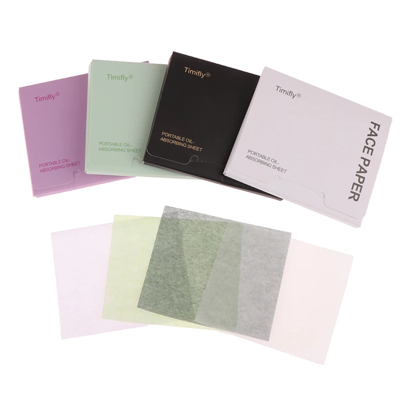 Листы для промокания масла с пуховкой макияжа 100 шт. матовые салфетки лица бумага