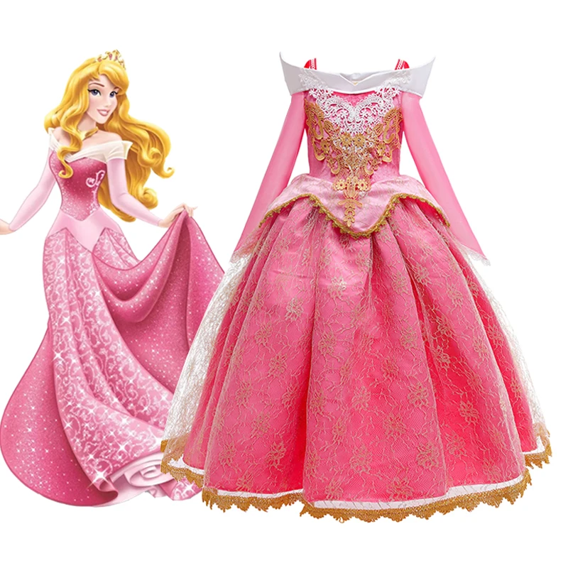 

Disney Girls Sleeping Beauty Aurora Princess Dress Cosplay Halloween Costumes Children Carnival Party Fancy Birthday Vestido