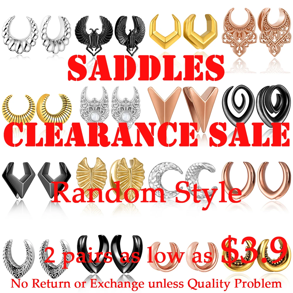 Twolobes 2 пары туннели из нержавеющей стали 316 с заглушками рандомный товар