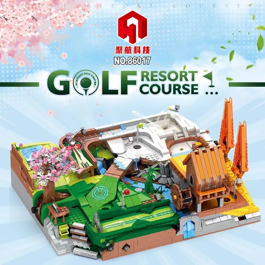 

86017 Golf Resort Course Creative Expert Street view Model Ideas Building Blocks Moc Modular Bricks Education Sports Game Toys