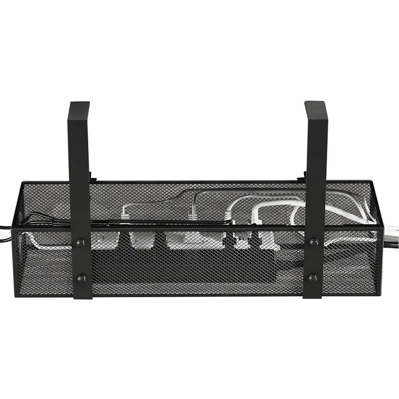 

Under Desk Cable Management Tray Drill-free Under Table Wire Management Rack Desk Management For Wire Adjustable Under Desk Rack
