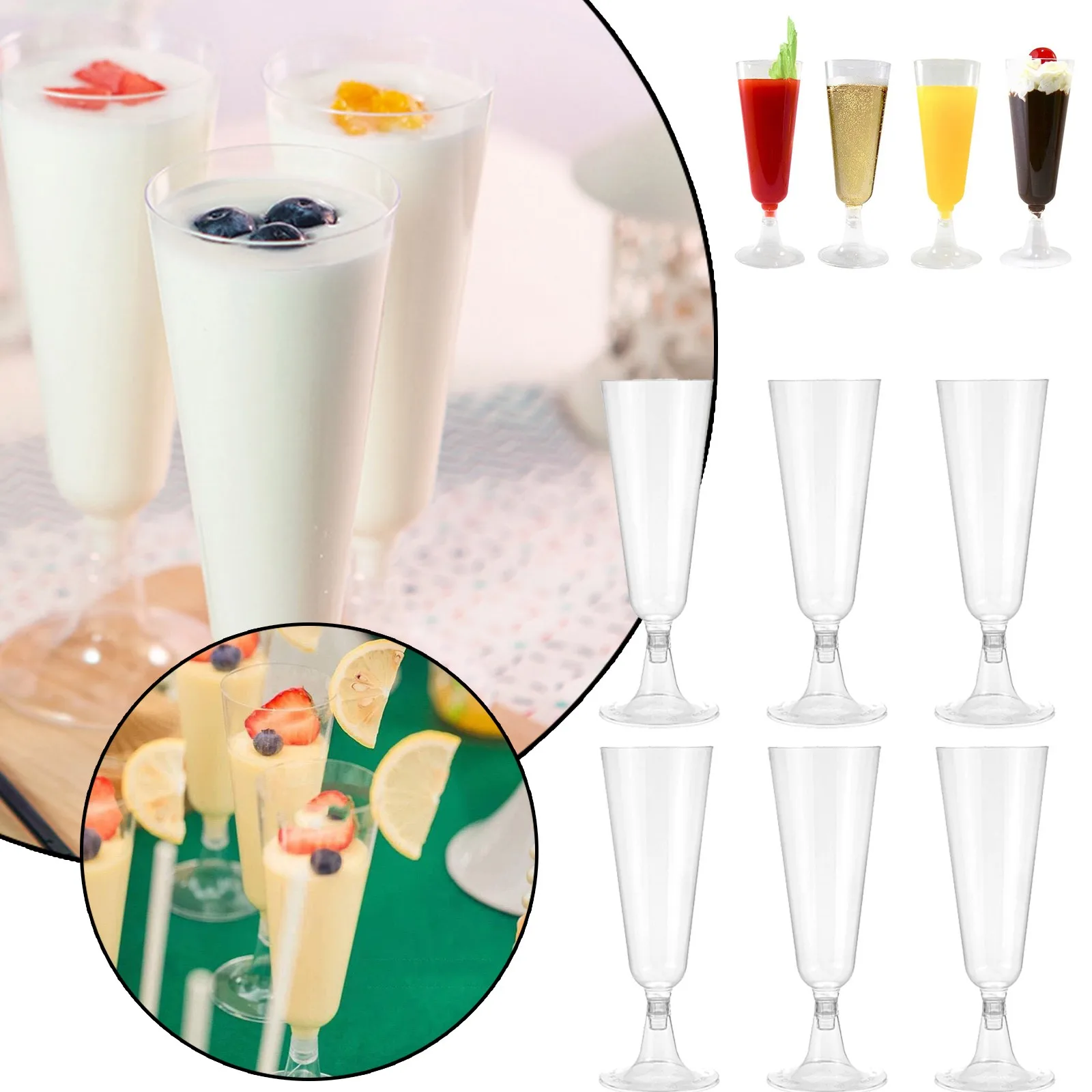 

6 шт., блестящие пластиковые стаканы для свадебных вечеринок