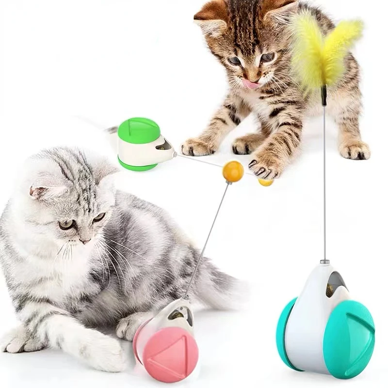 

Cat Toy Tumbler Balance Car Molar Cat Stick Mint Ball To Relieve Boredom Fun Pet Supplies Cat Chase Toy Remote Control Ball