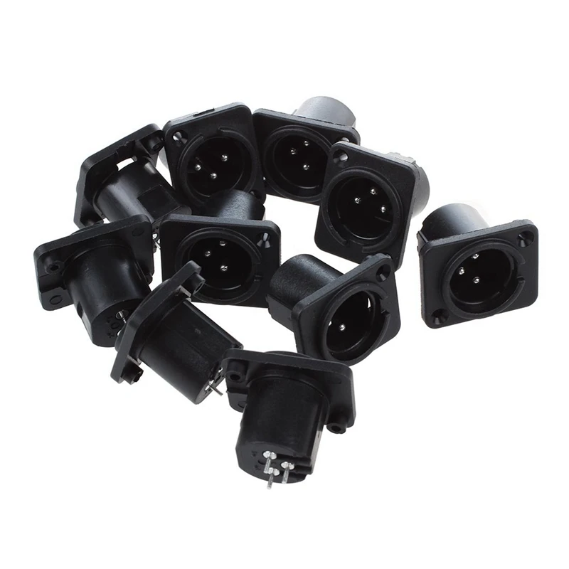 

XLR Male Plug Straight Terminal Panel Mounted Connector 50 Pieces